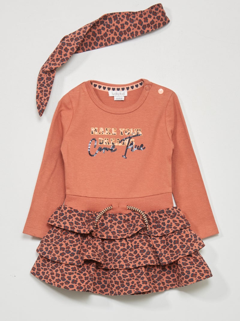 Jurkje van jersey met print ROSE - Kiabi