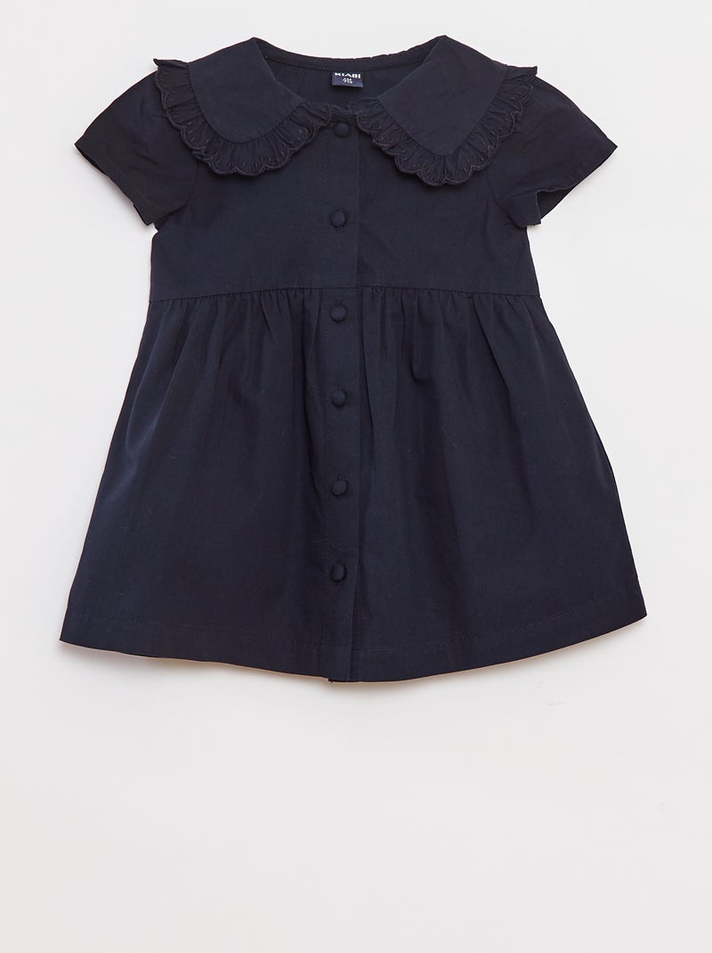 Jurkje van poplin met knoopsluiting Blauw - Kiabi