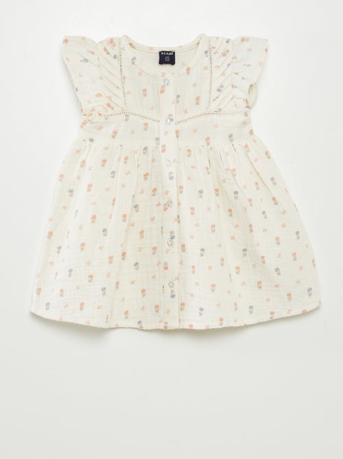 Jurkje van zachte, luchtige katoen + broekje - 2-delig - Kiabi