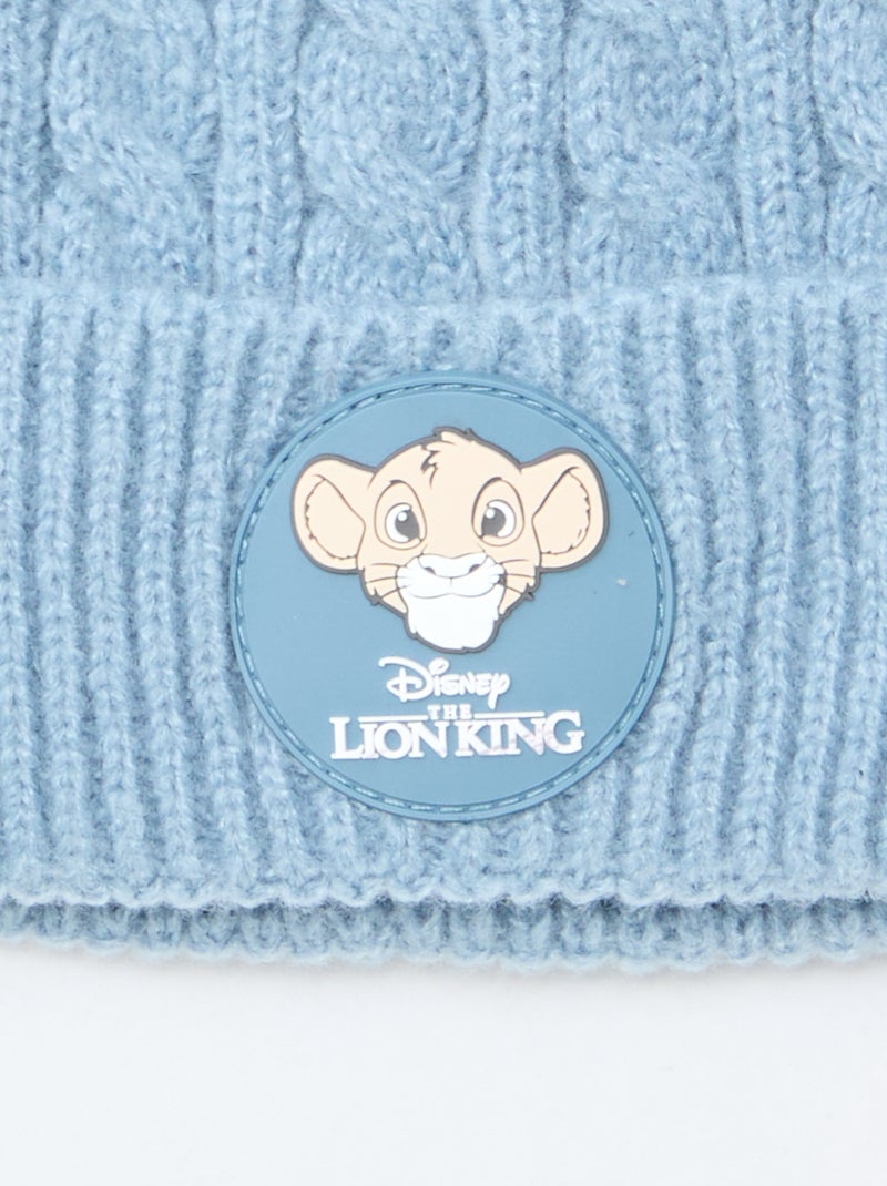 Kabelgebreide muts met ribbelpatroon 'Simba' 'Disney' Blauw - Kiabi