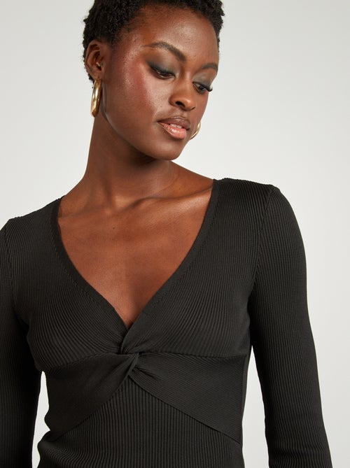 Kabelgebreide top met ribbeltextuur - Kiabi