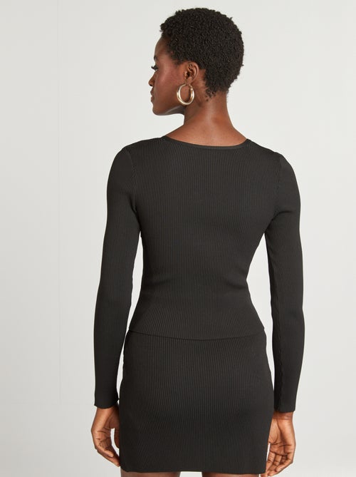 Kabelgebreide top met ribbeltextuur - Kiabi