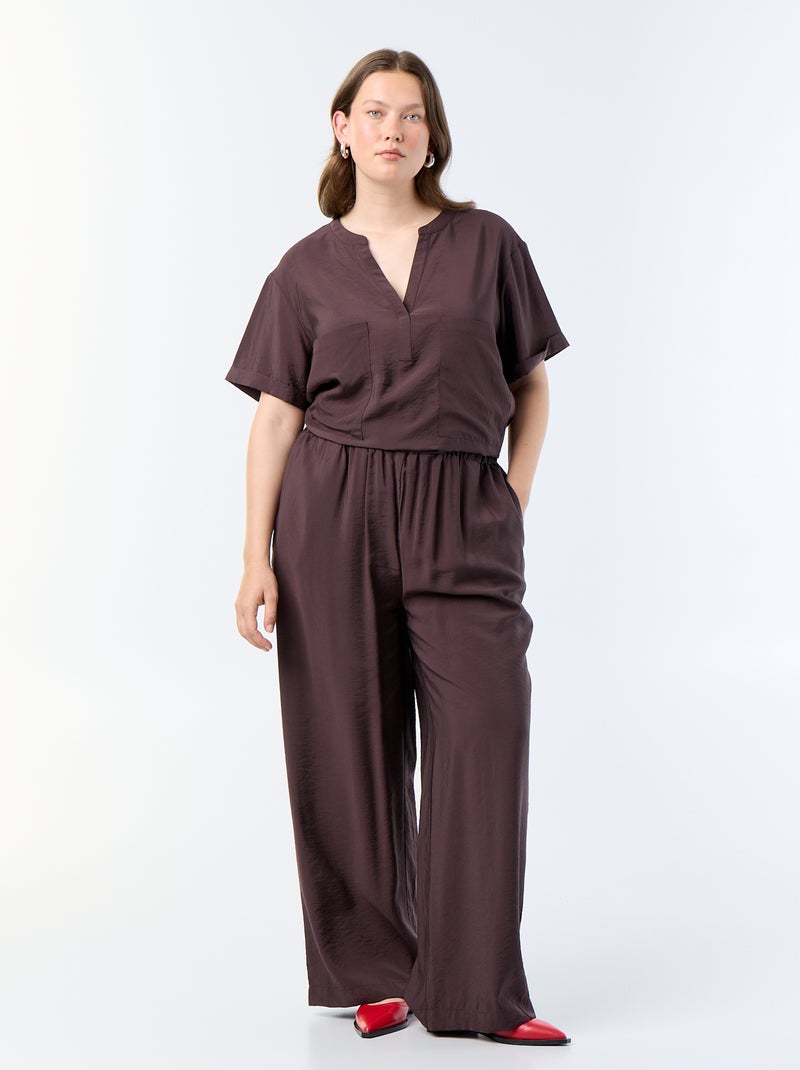 Kaftanblouse van soepele viscose Bruin - Kiabi