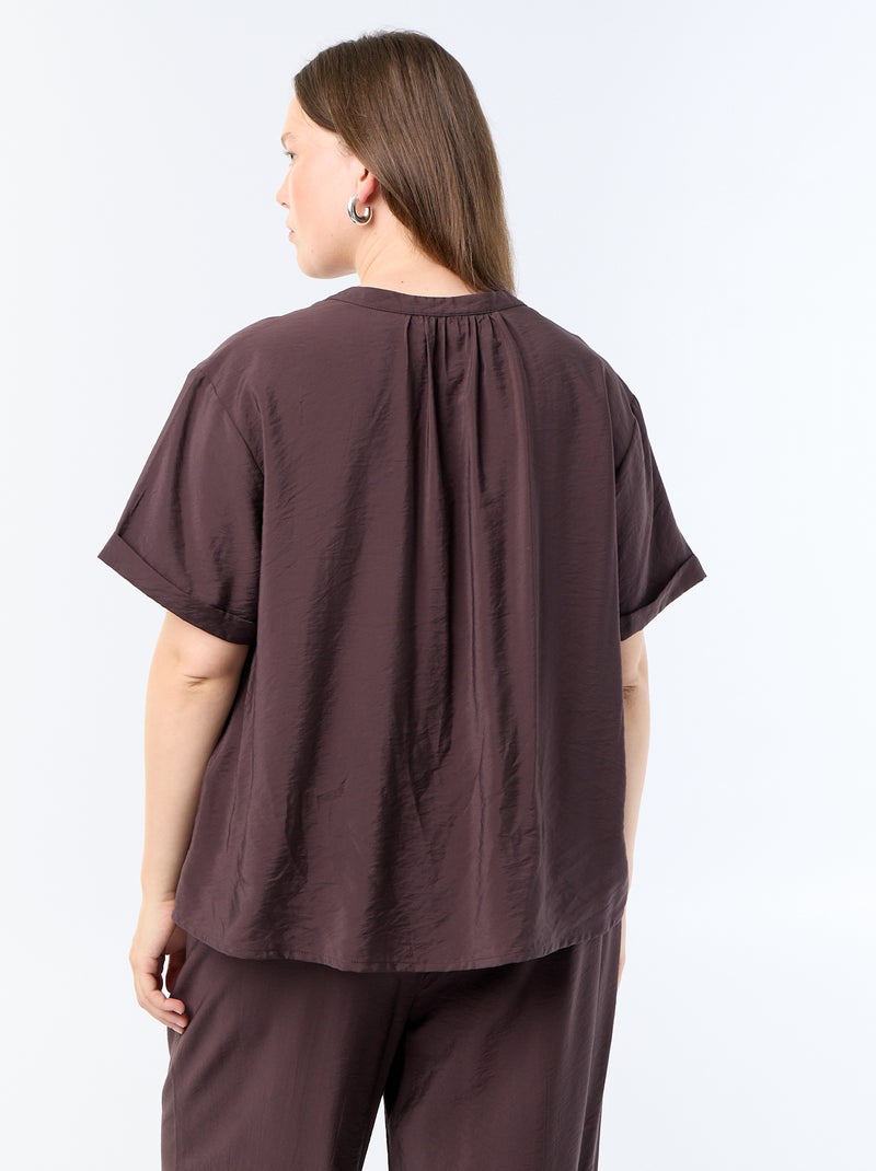 Kaftanblouse van soepele viscose Bruin - Kiabi