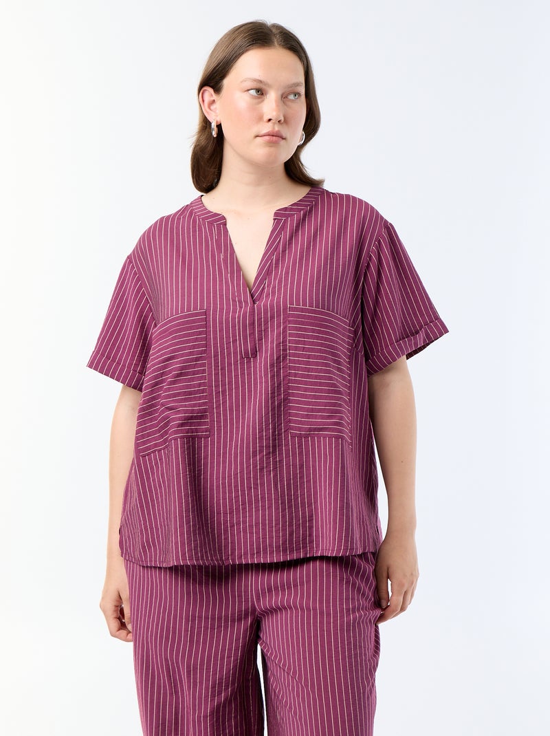 Kaftanblouse van soepele viscose Paars - Kiabi