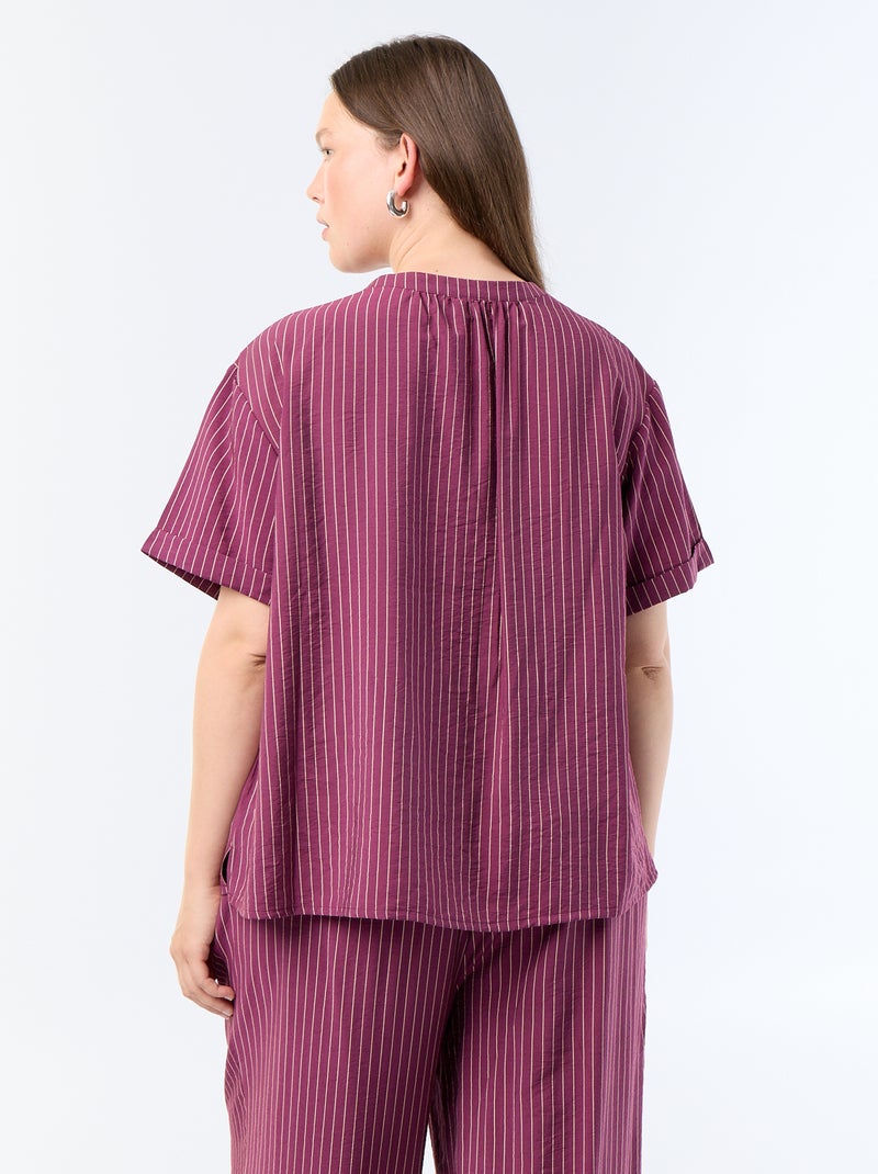 Kaftanblouse van soepele viscose Paars - Kiabi