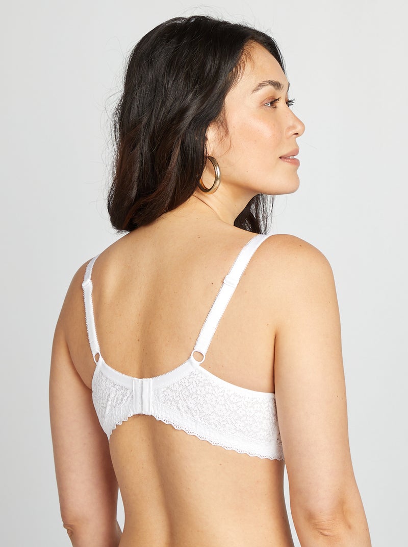 Kanten beha met cupmaat D&E wit - Kiabi
