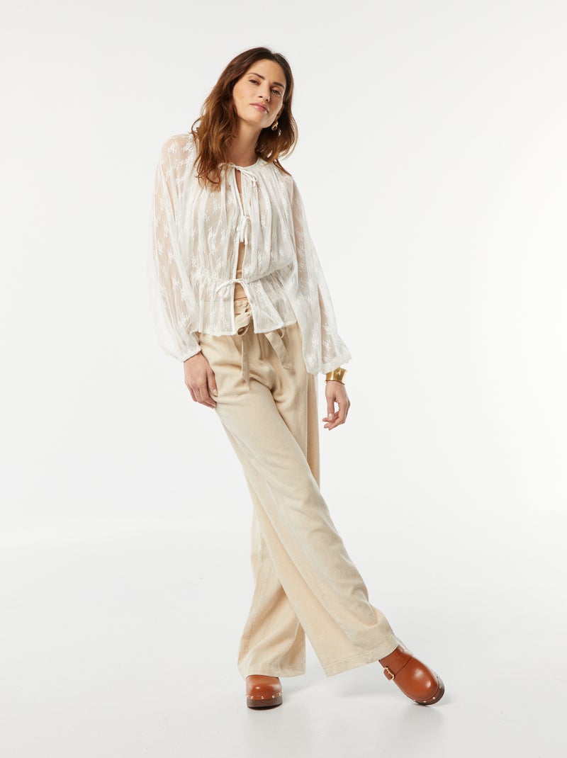 Kanten blouse WIT - Kiabi