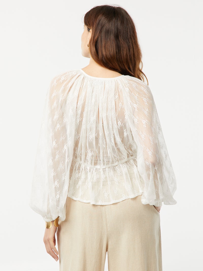 Kanten blouse WIT - Kiabi