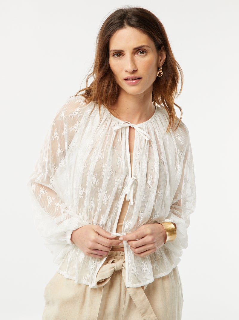 Kanten blouse WIT - Kiabi