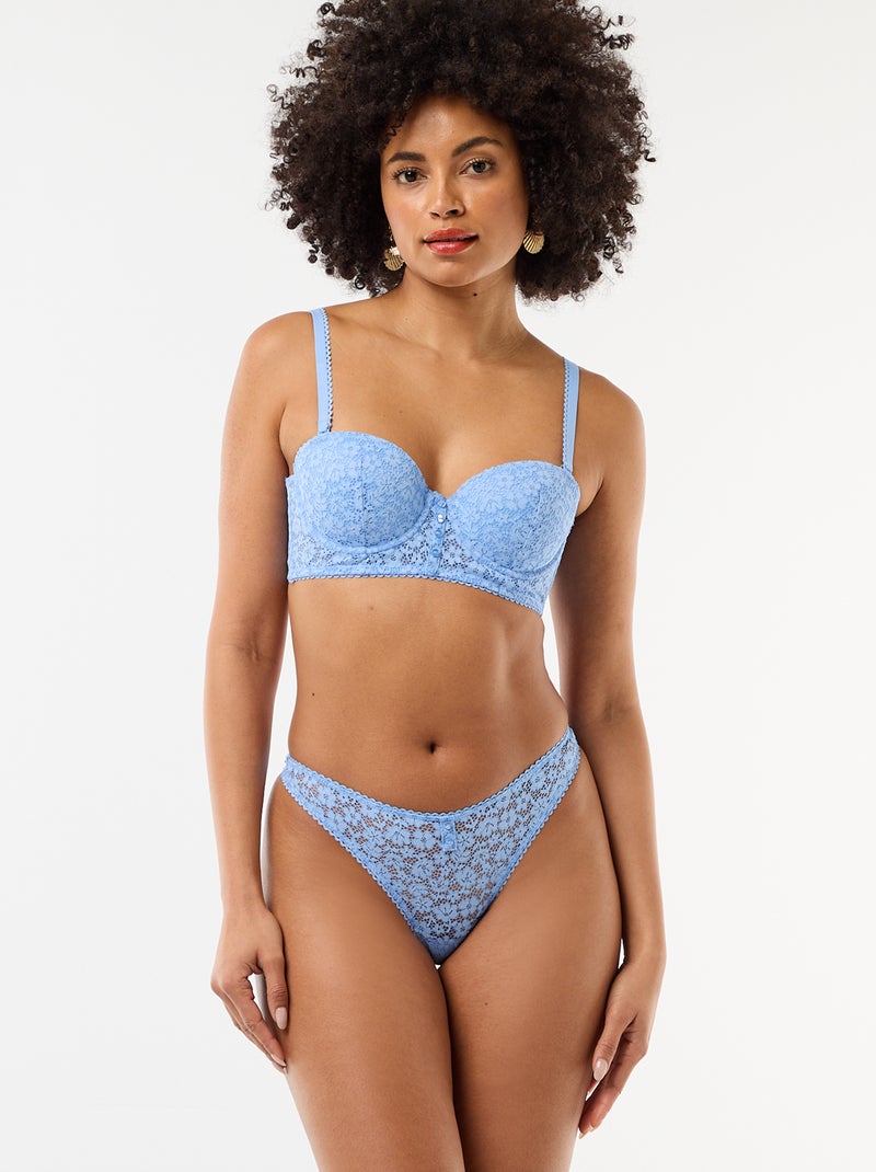 Kanten bustier beha Blauw - Kiabi