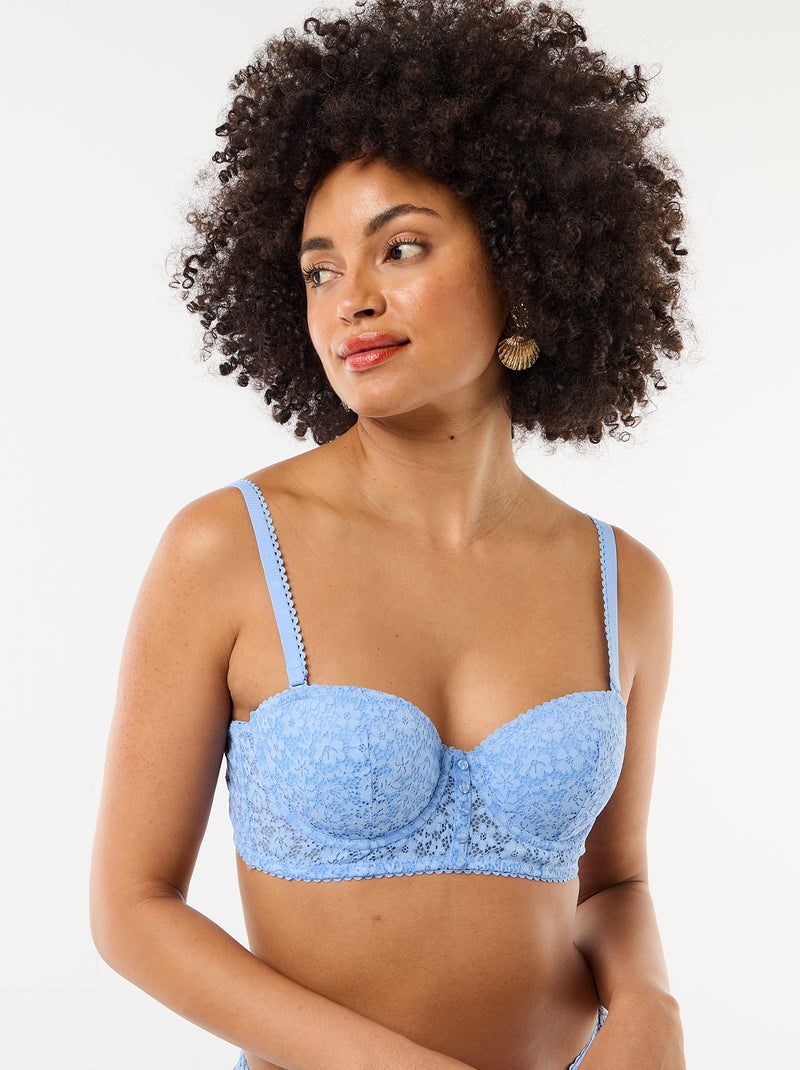 Kanten bustier beha Blauw - Kiabi