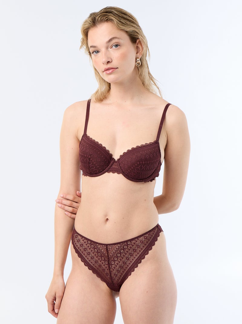 Kanten half-cupbeha Bruin - Kiabi