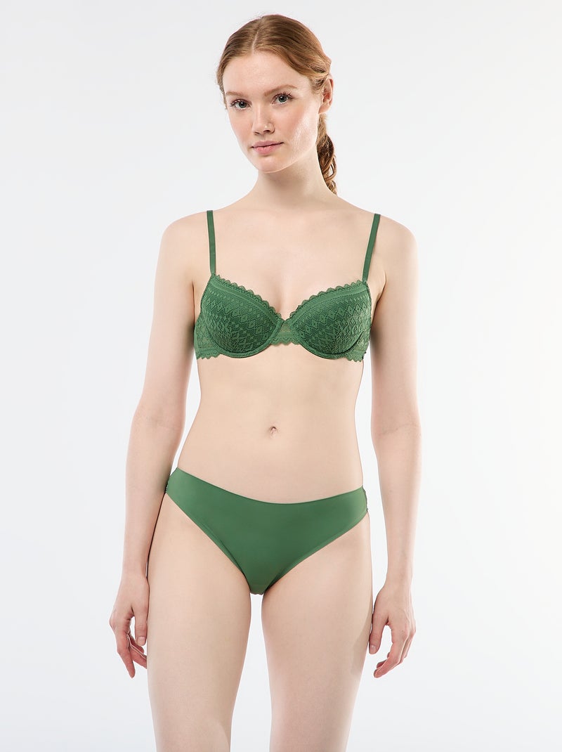 Kanten half-cupbeha Groen - Kiabi