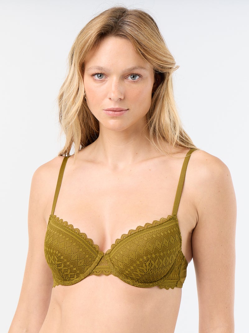 Kanten half-cupbeha Groen - Kiabi