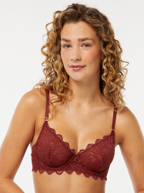 Kanten half-cupbeha met sieraadje - Kiabi