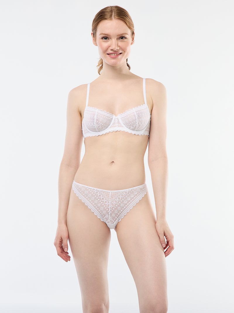 Kanten half-cupbeha wit - Kiabi