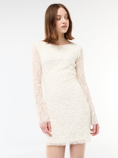 Kanten jurk met pagodemouwen - Kiabi