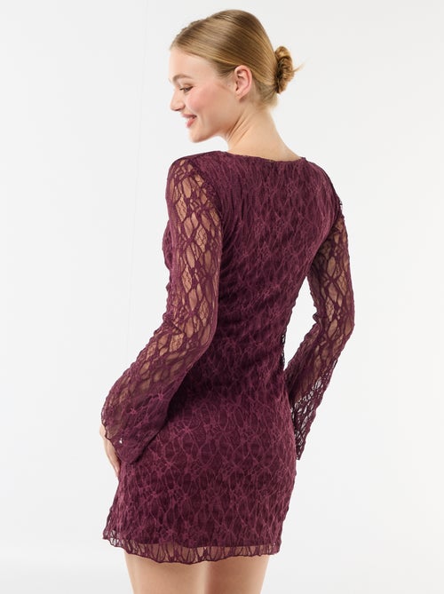 Kanten jurk met pagodemouwen - Kiabi