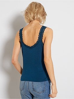 Damesmode maat 34-48 - Kanten mouwloze top - Kiabi