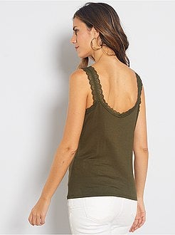 Damesmode maat 34-48 - Kanten mouwloze top - Kiabi