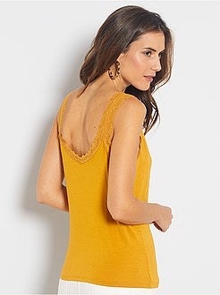 Damesmode maat 34-48 - Kanten mouwloze top - Kiabi