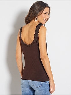 Damesmode maat 34-48 - Kanten mouwloze top - Kiabi