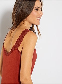 Damesmode maat 34-48 - Kanten mouwloze top - Kiabi