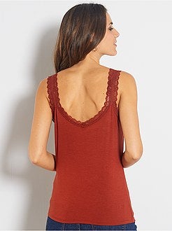 Damesmode maat 34-48 - Kanten mouwloze top - Kiabi
