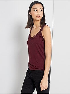 Damesmode maat 34-48 - Kanten mouwloze top - Kiabi