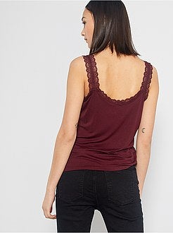 Damesmode maat 34-48 - Kanten mouwloze top - Kiabi