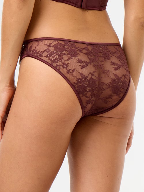 Kanten tanga met pailletten - Kiabi
