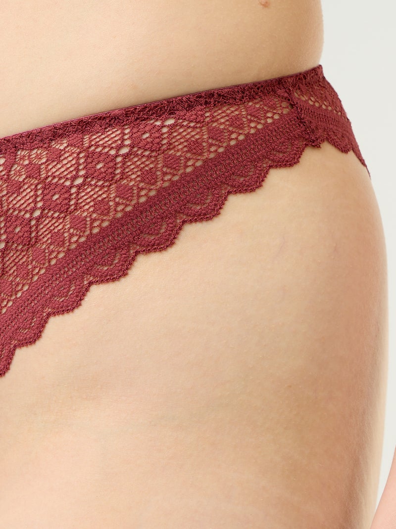 Kanten tangaslip Bordeaux - Kiabi