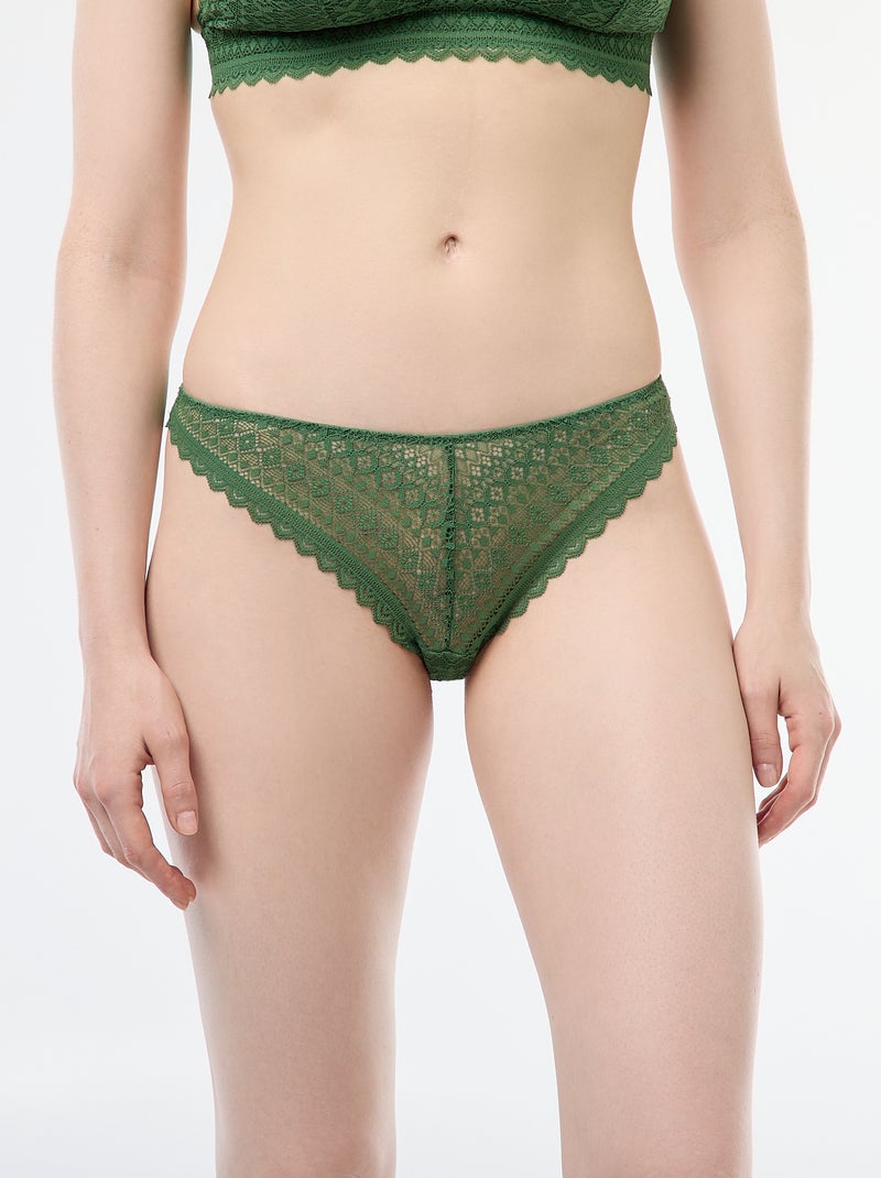 Kanten tangaslip Groen - Kiabi