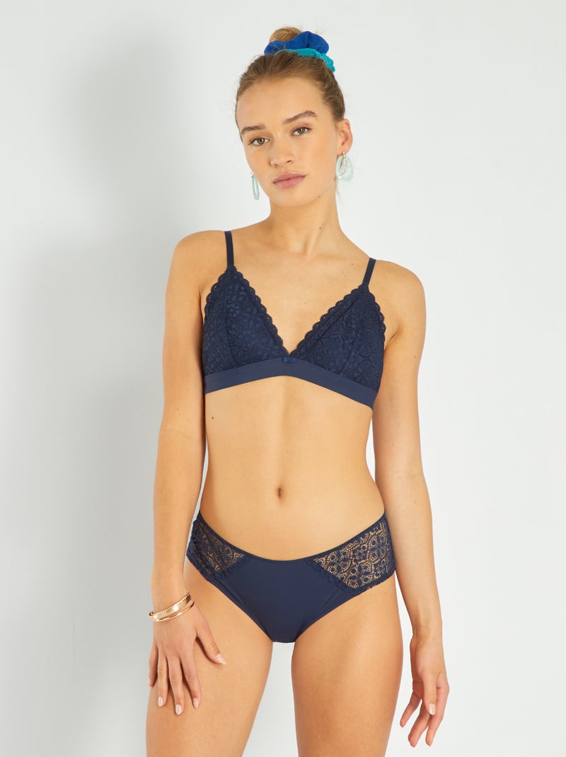 Kanten triangelbeha blauw - Kiabi