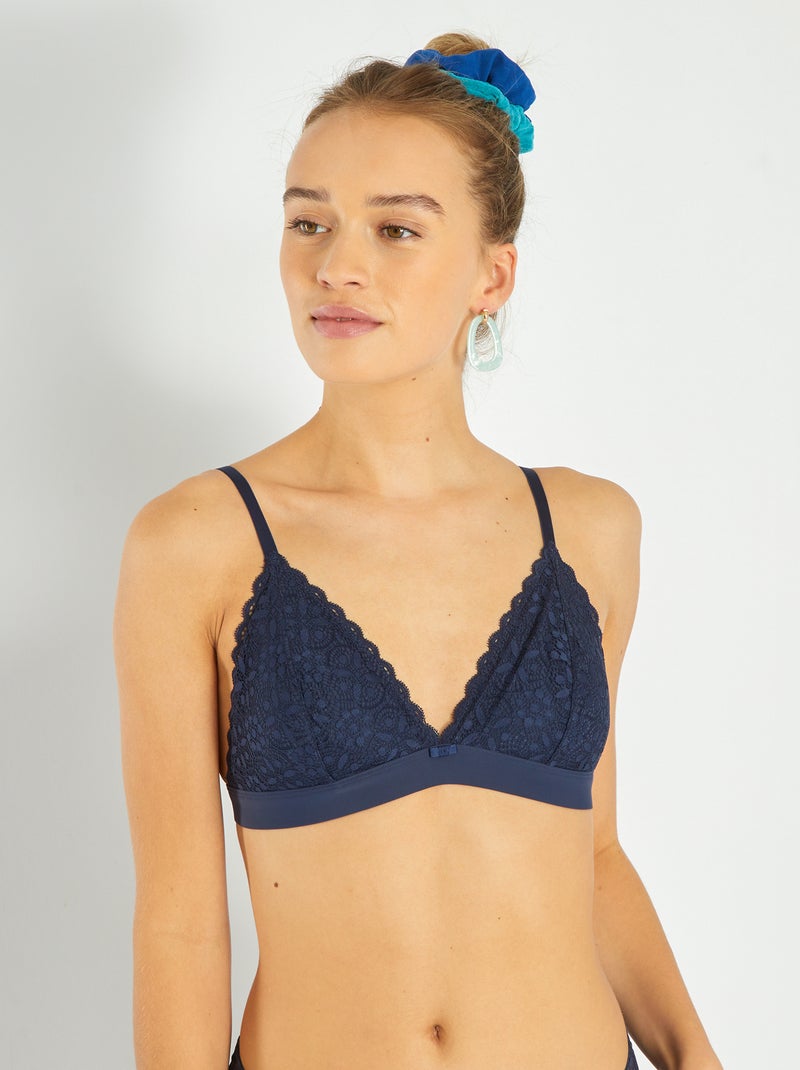 Kanten triangelbeha blauw - Kiabi