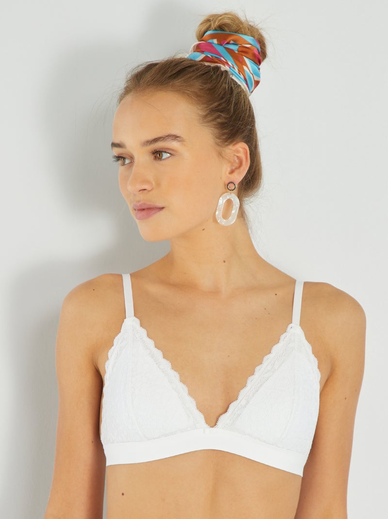 Kanten triangelbeha wit - Kiabi