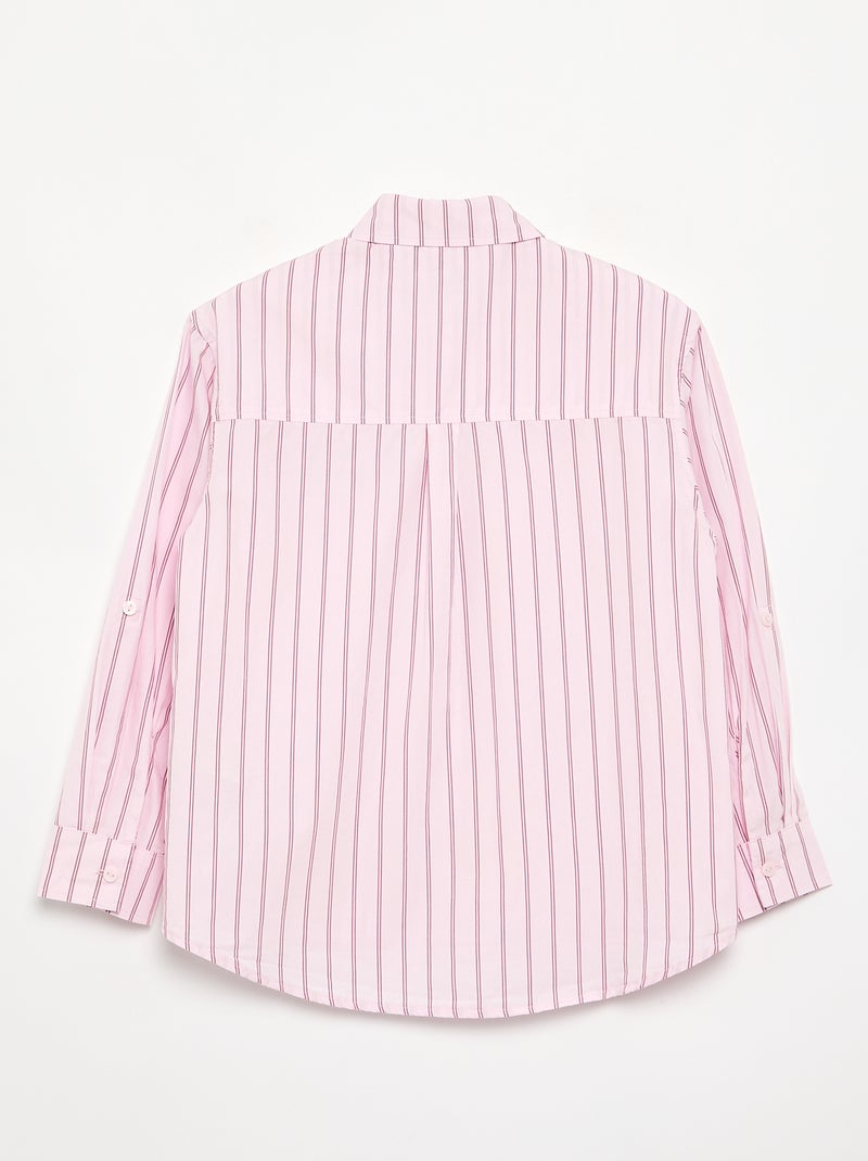 Katoenen blouse met lange mouwen Rose - Kiabi
