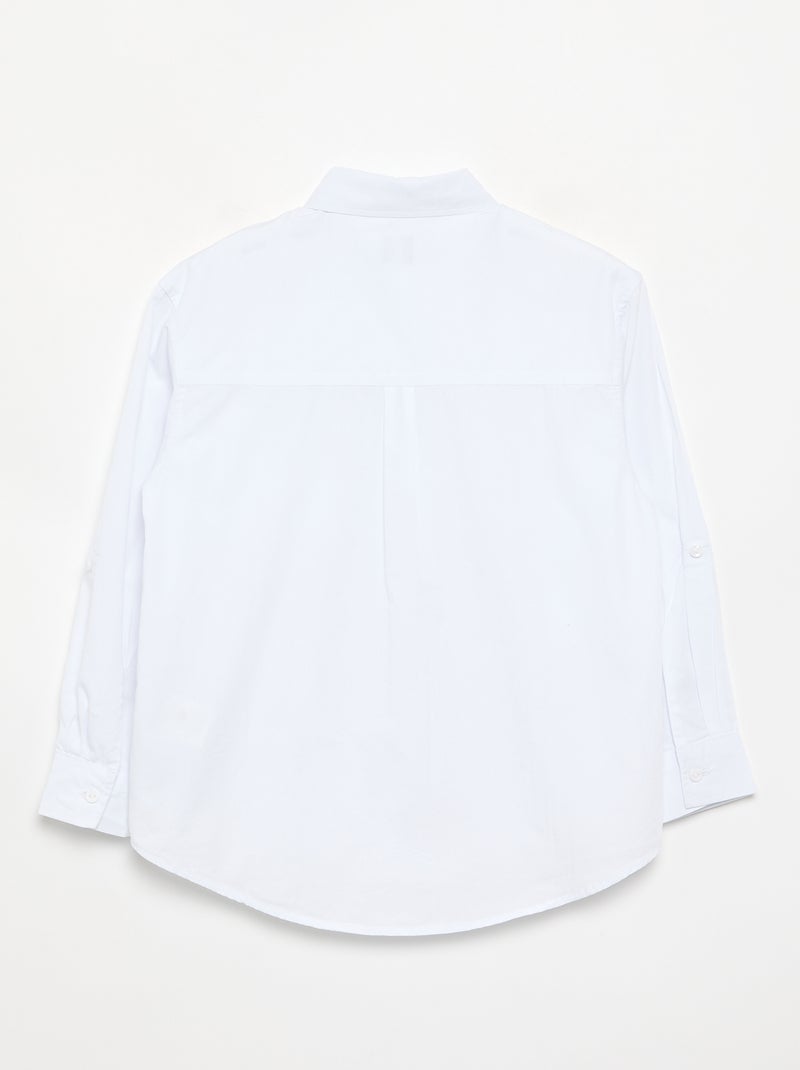 Katoenen blouse met lange mouwen Wit - Kiabi