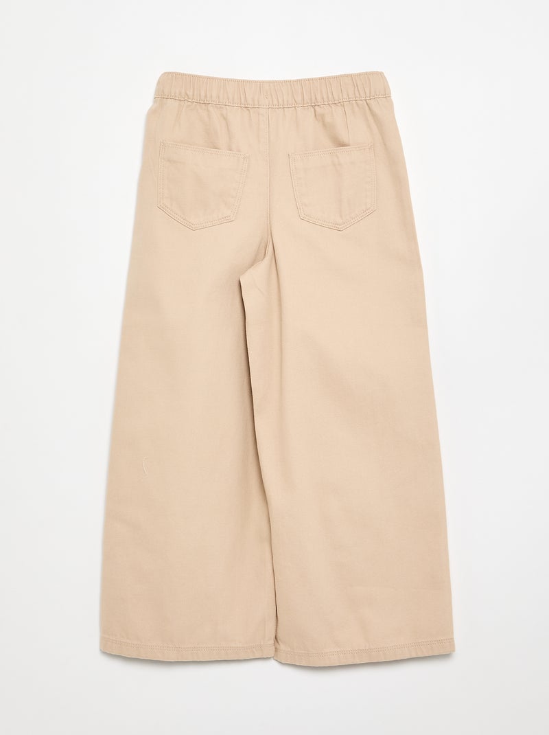 Katoenen broek - Comfort fit Biege - Kiabi