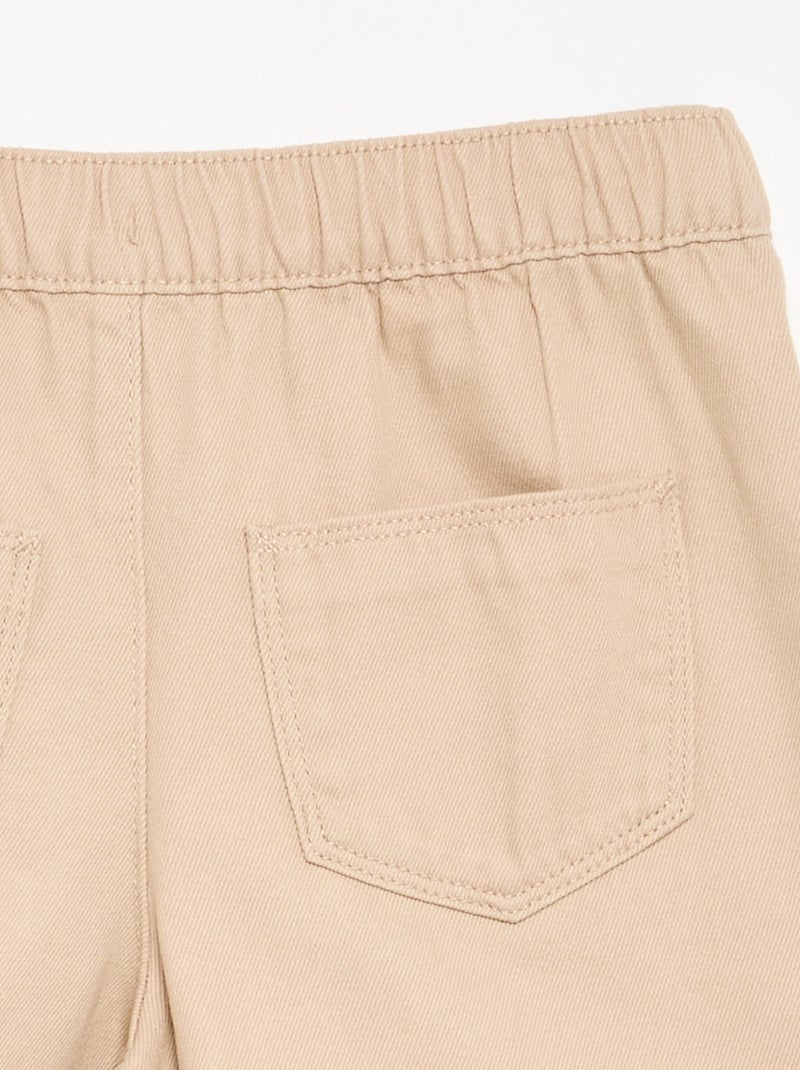 Katoenen broek - Comfort fit Biege - Kiabi