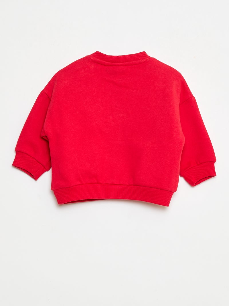 Katoenen Disney-sweater met leuke Marie-print Rood - Kiabi