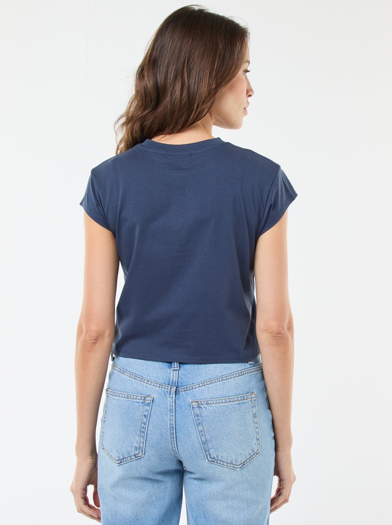 Katoenen Disney-T-shirt met Stitch-print Blauw - Kiabi