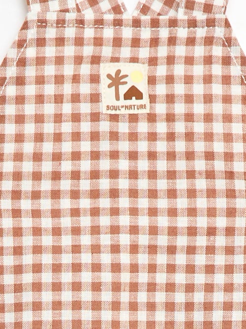 Katoenen en linnen tuinbroekshort - Kiabi