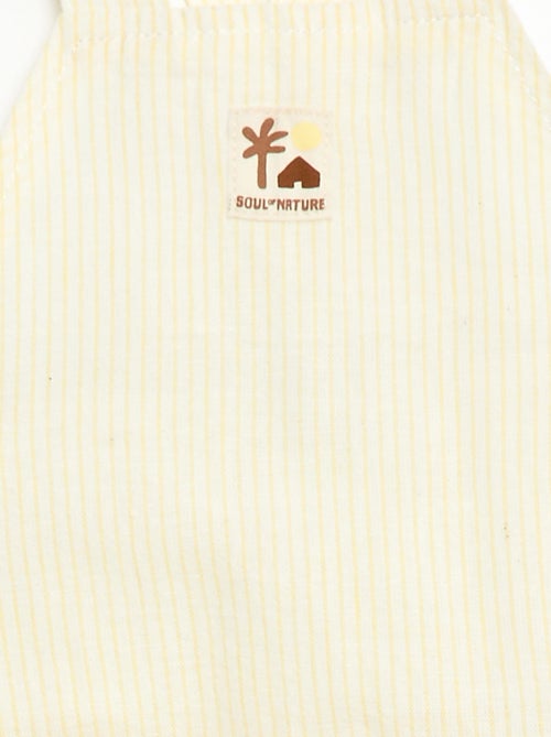 Katoenen en linnen tuinbroekshort - Kiabi