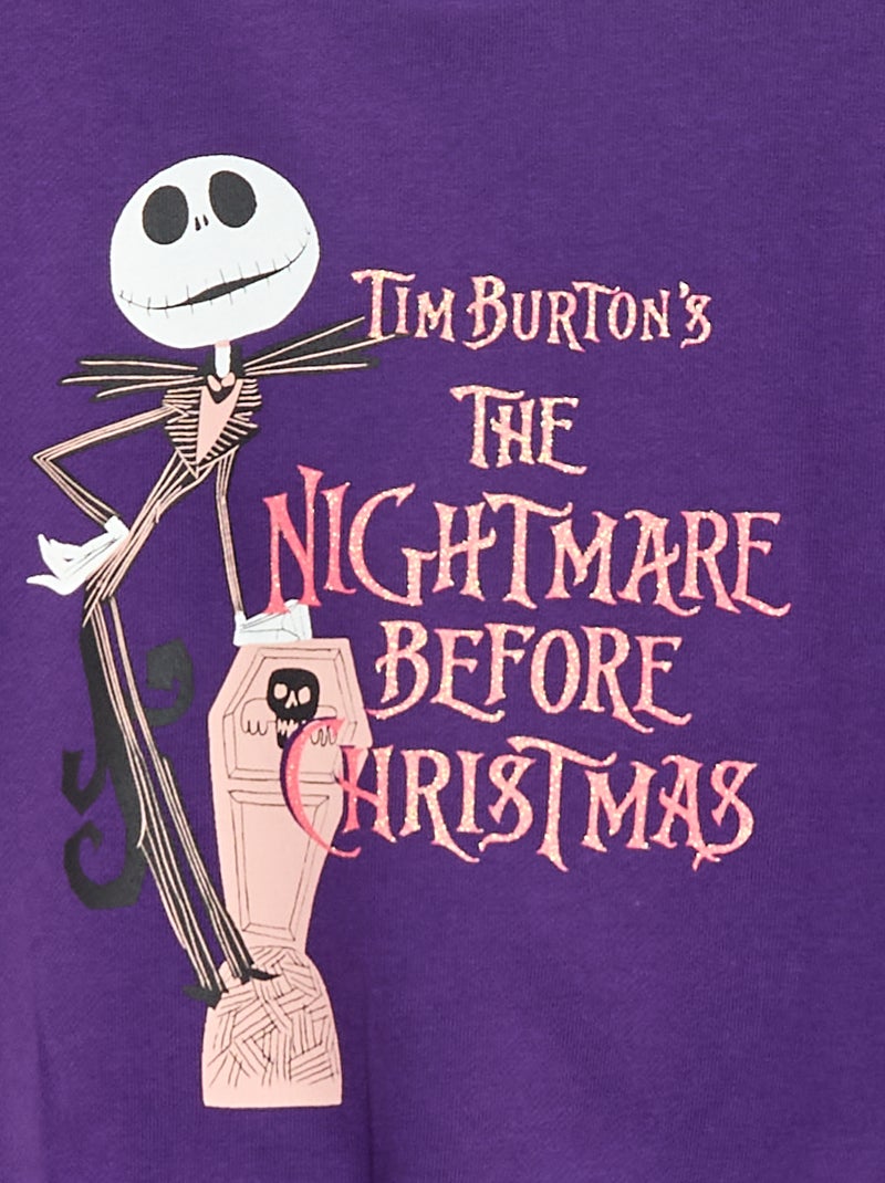 Katoenen halloweensweater 'Disney' 'Jack Skellington' Paars - Kiabi