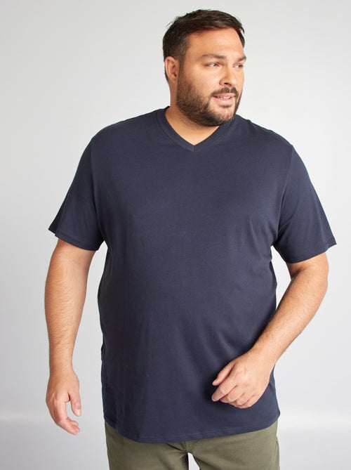 Katoenen heren-T-shirt met V-hals - Kiabi
