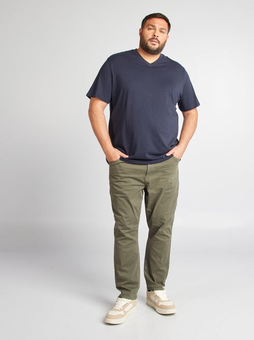 Katoenen heren-T-shirt met V-hals - Kiabi