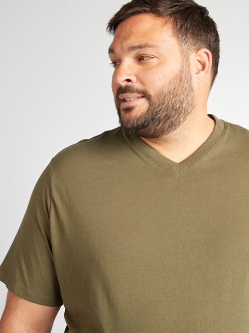 Katoenen heren-T-shirt met V-hals - Kiabi