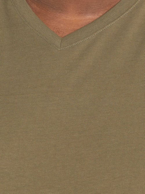 Katoenen heren-T-shirt met V-hals - Kiabi